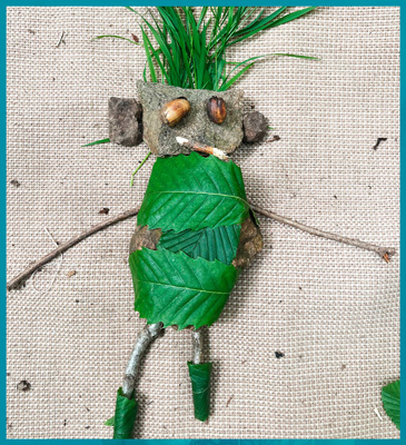 Personnage Land Art nature et forêt